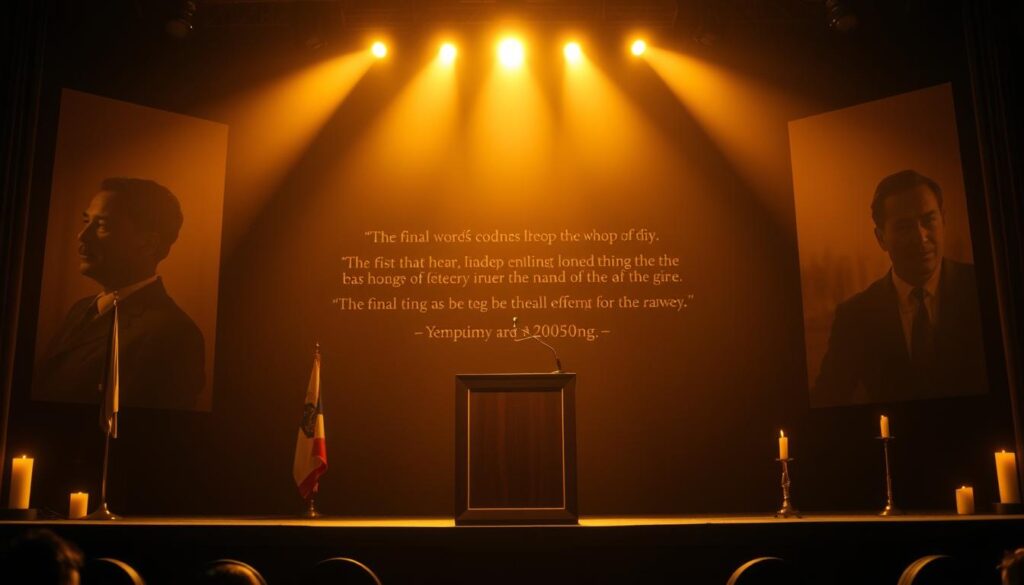 Historical last lines from iconic speeches