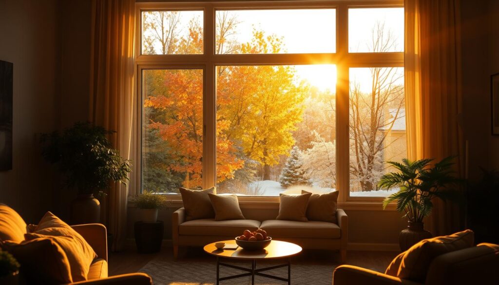 Seasonal changes through a window