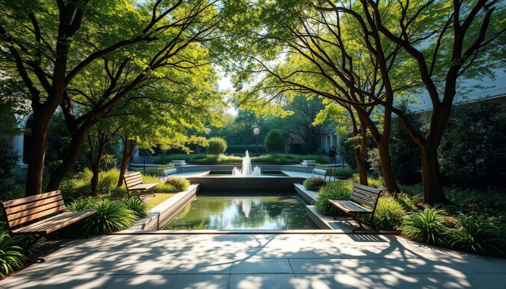 quiet spaces creation in urban areas