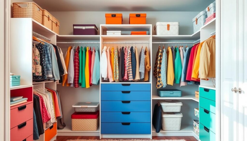 rainbow closet organization example