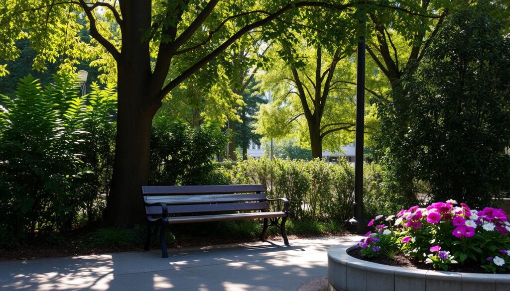 urban nature therapy bench