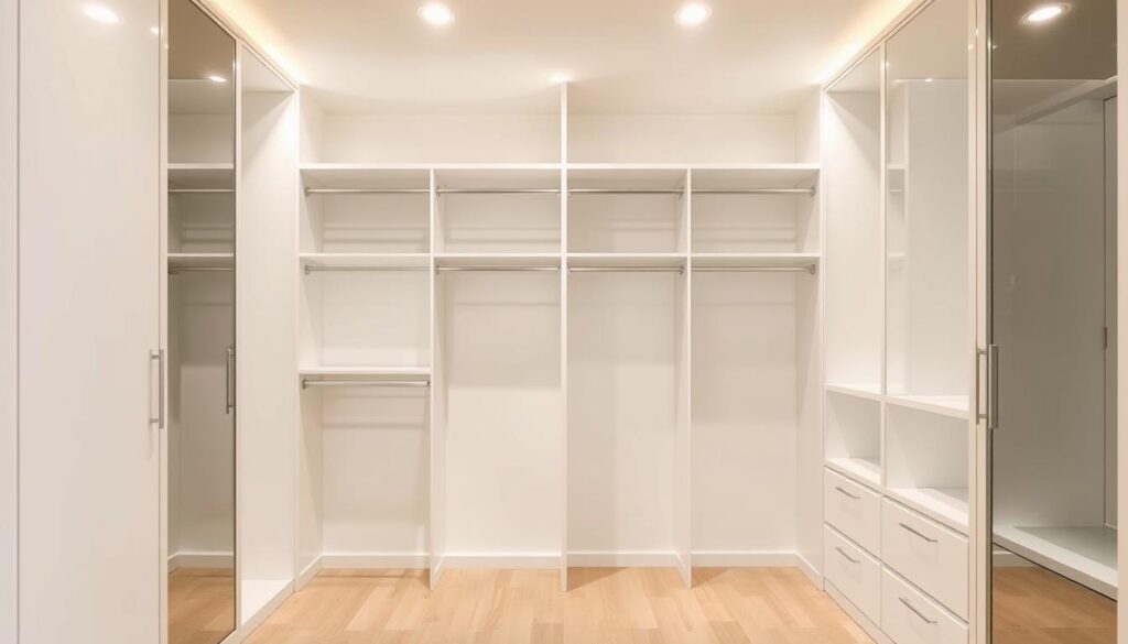 vertical closet storage with double hanging rods
